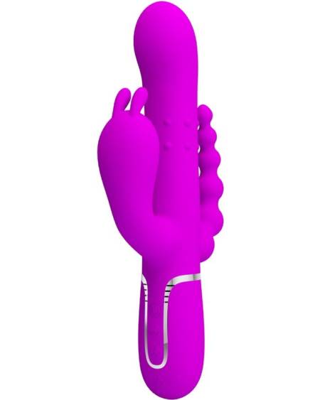 Vibrador coelho PRETTY LOVE Cammy 4 em 1, com estimuladores vaginal, clitoriano e anal