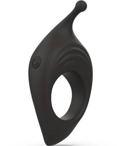Anel peniano vibratório preto B SWISH Bcharmed Rhythm Infinite Deluxe, com formato em C.