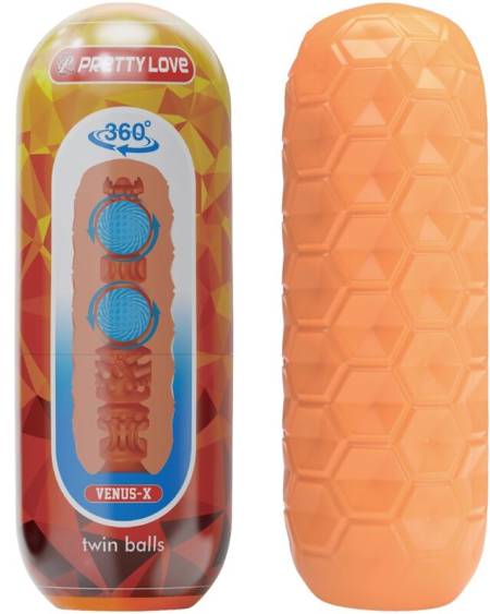 Masturbador masculino PRETTY LOVE Twin Balls com bolas internas