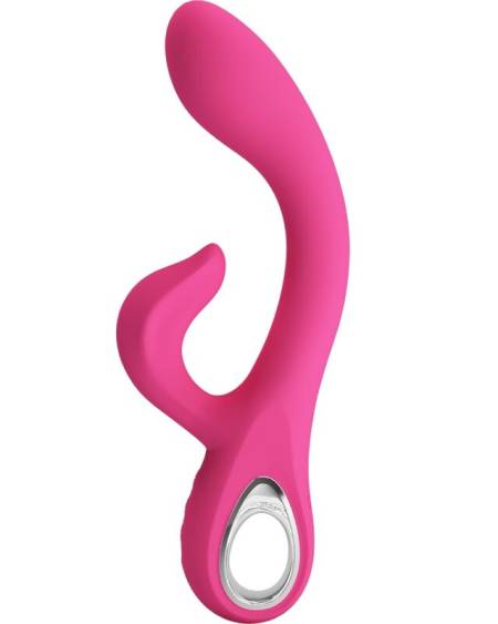 Vibrador coelho Pretty Love Fritz cor-de-rosa, com estimulador clitoriano