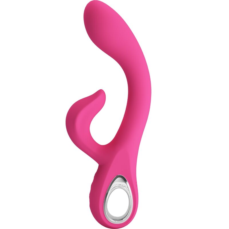 Vibrador coelho Pretty Love Fritz cor-de-rosa, com estimulador clitoriano