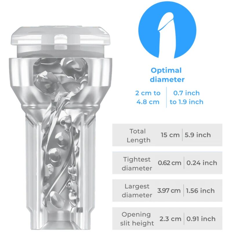 Masturbador de bolso transparente Feel Pocket Stroker Crystal da KIIROO