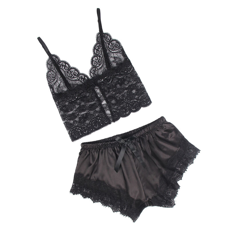 SUBBLIME - 953942 PIJAMA SEXY SATEN Y ENCAJE NEGRO L/XL