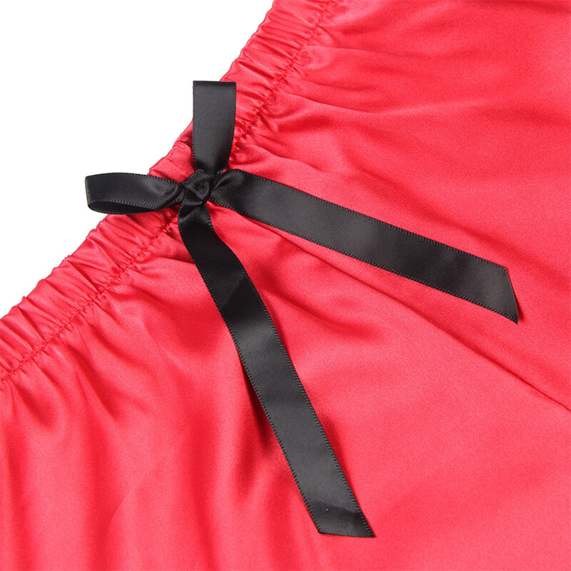 SUBBLIME - 953966 PIJAMA SEXY SATEN Y ENCAJE NEGRO/ROJO L/XL