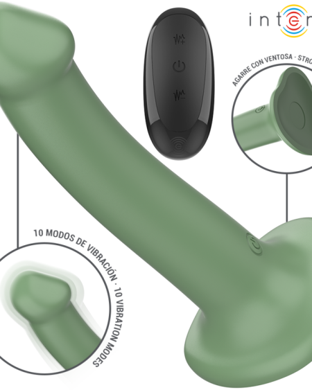 Vibrador com ventosa BECCA verde da INTENSE, com controlo remoto.