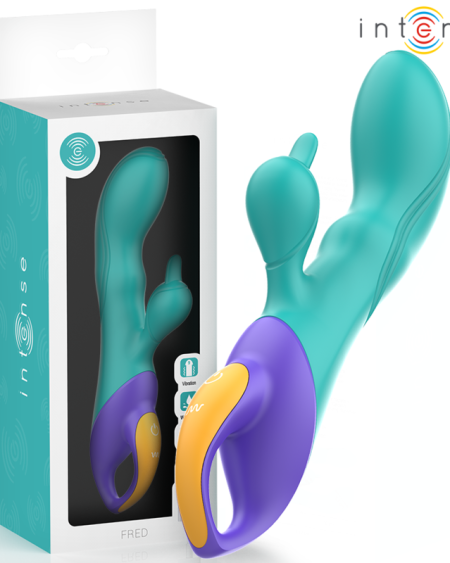 Vibrador coelho FRED azul da INTENSE, recarregável por USB