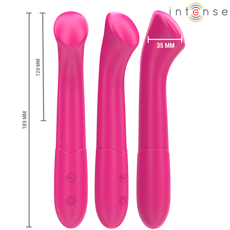 Vibrador flexível PATY rosa da INTENSE HIGH TECH, Modelo 2, com 19 cm