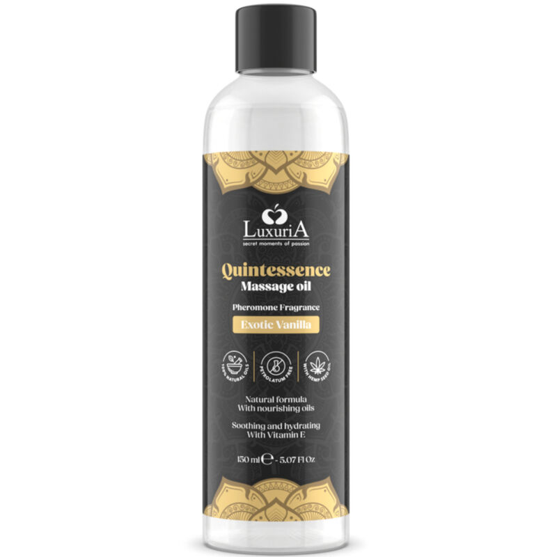 Óleo de massagem INTIMATELINE Luxuria com aroma de baunilha exótica, 150 ml