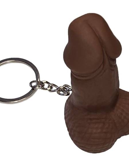 Porta-chaves DIABLO PICANTE castanho com forma de pénis