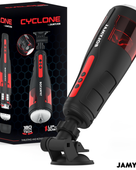 Masturbador automático JAMYJOB Cyclone preto e vermelho