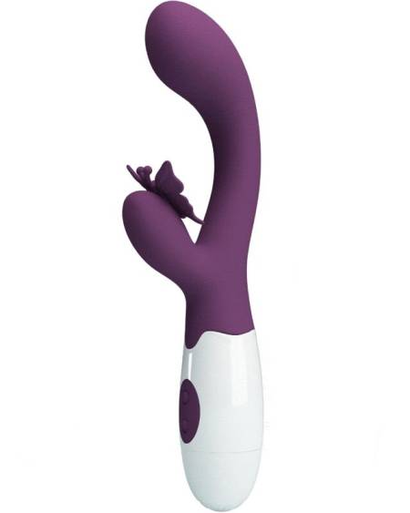 PRETTY LOVE - BUTTERFLY KISS VIBRADOR RABBIT & ESTIMULADOR PUNTO G MORADO