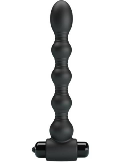 Plug anal vibratório PRETTY LOVE Lynn em silicone preto, com formato de bala e pega
