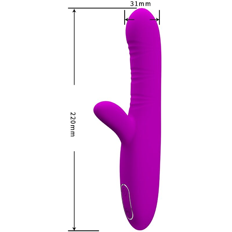 PRETTY LOVE - ANGELIQUE VIBRADOR MULTIFUNCIÓN + ESTIMULADOR DE CLÍTORIS MORADO