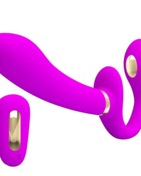 Vibrador duplo sem arnês PRETTY LOVE Thunderbird, roxo, com comando remoto