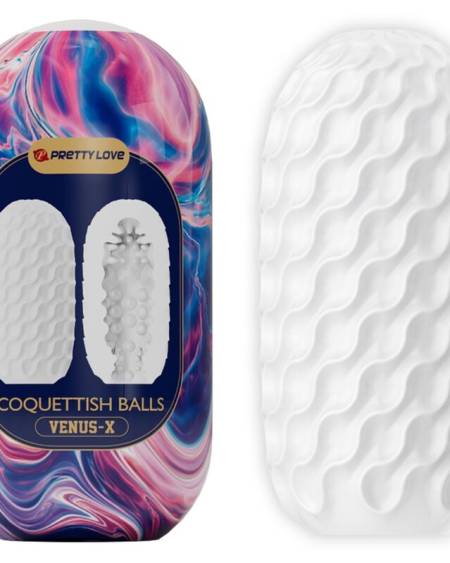 Masturbador masculino PRETTY LOVE Coquettish Balls branco