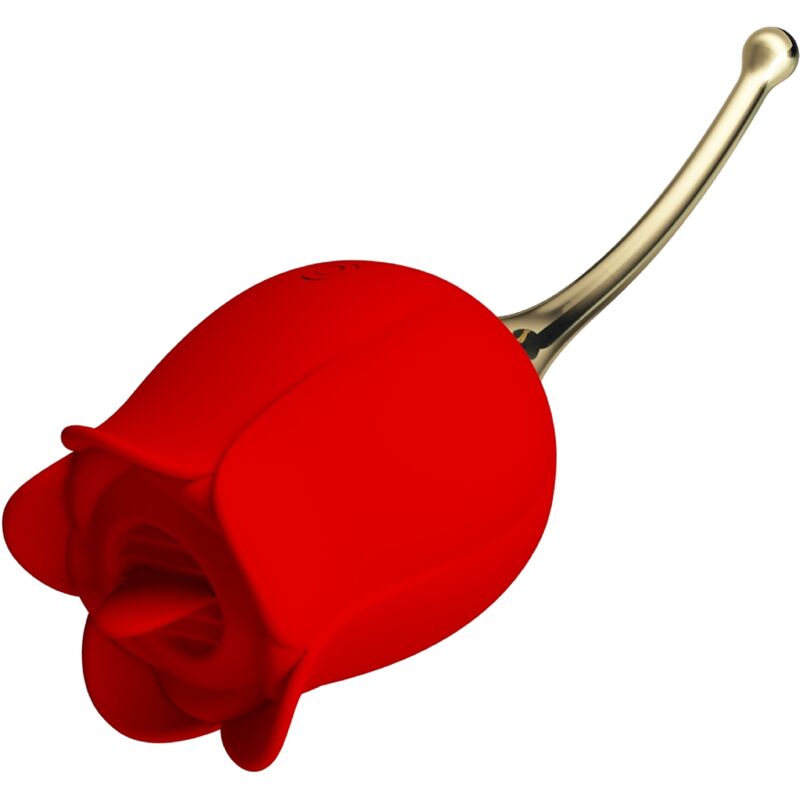 Estimulador de clítoris Pretty Love Rose Lover vermelho, em forma de rosa