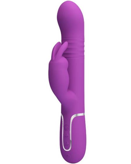 Vibrador coelho PRETTY LOVE COALE roxo com braço externo e pérolas móveis