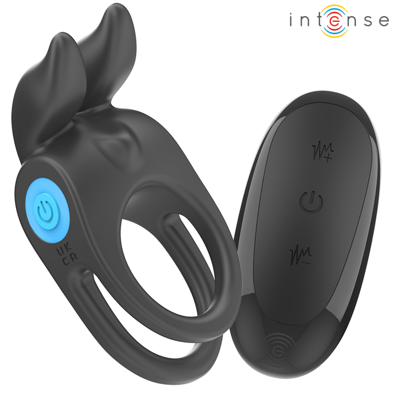 Anel vibratório duplo SAM da INTENSE, em preto, com comando remoto