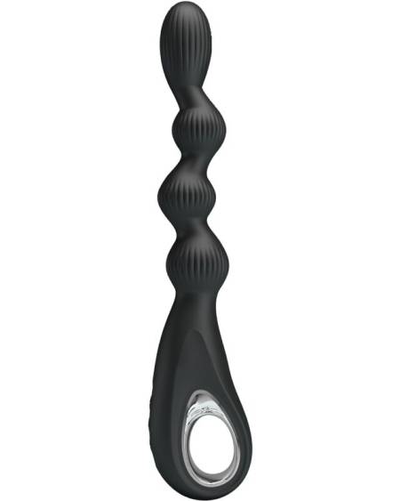 Vibrador anal PRETTY LOVE Federer preto, flexível e recarregável por USB
