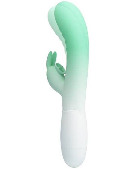 Vibrador coelho Pretty Love Cerberus verde, com braço externo vibratório