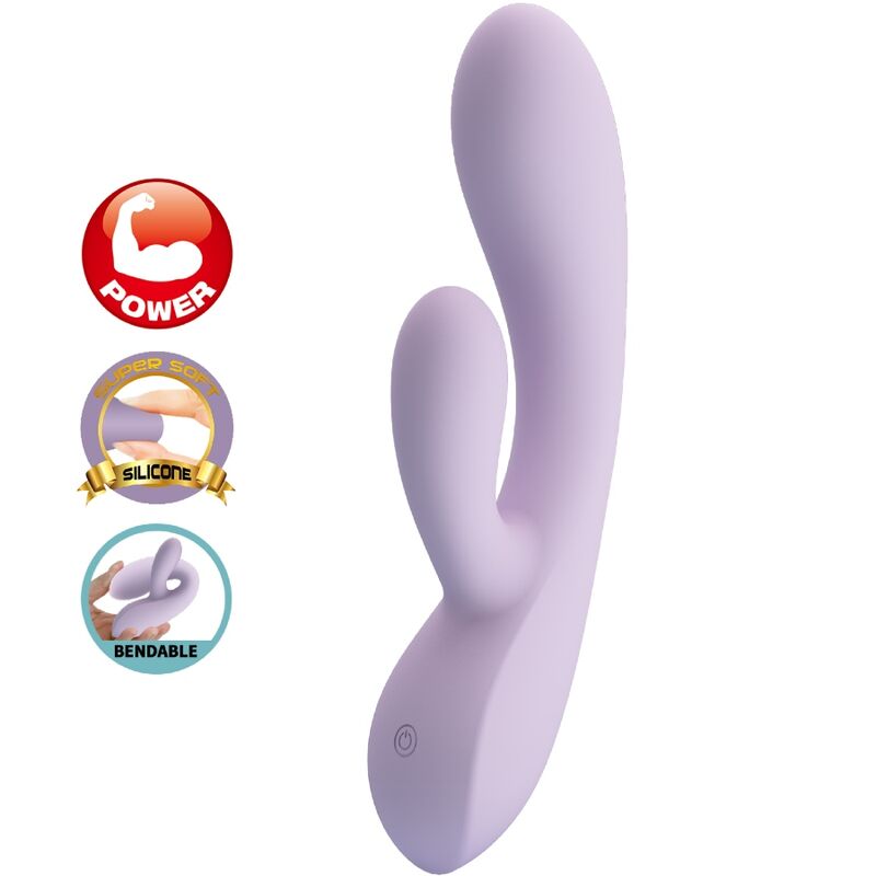 Vibrador coelho Rosolyn da HIGH TECH, em silicone líquido, com haste flexível e dois motores