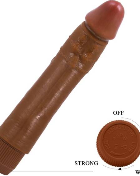 Vibrador realista BAILE DYBBUK de 24 cm, em tom mulato