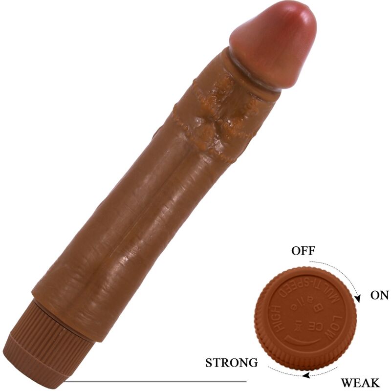 Vibrador realista BAILE DYBBUK de 24 cm, em tom mulato
