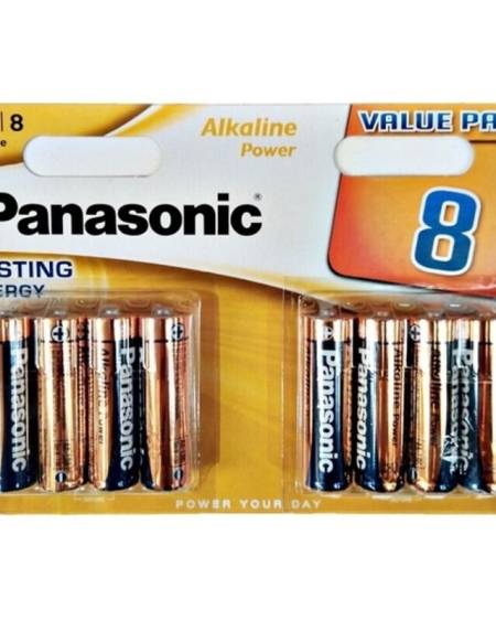 Blister com 8 pilhas alcalinas PANASONIC Bronze AA LR6