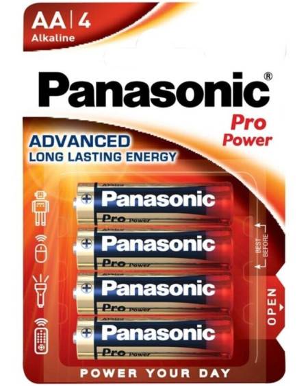 Embalagem PANASONIC Pro Power com 4 pilhas alcalinas AA LR6