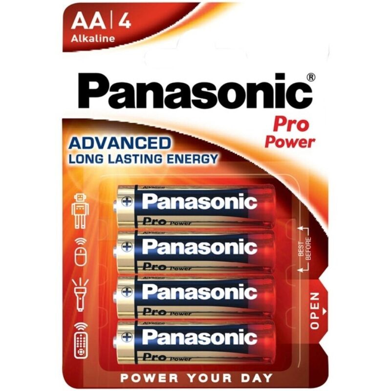 Embalagem PANASONIC Pro Power com 4 pilhas alcalinas AA LR6