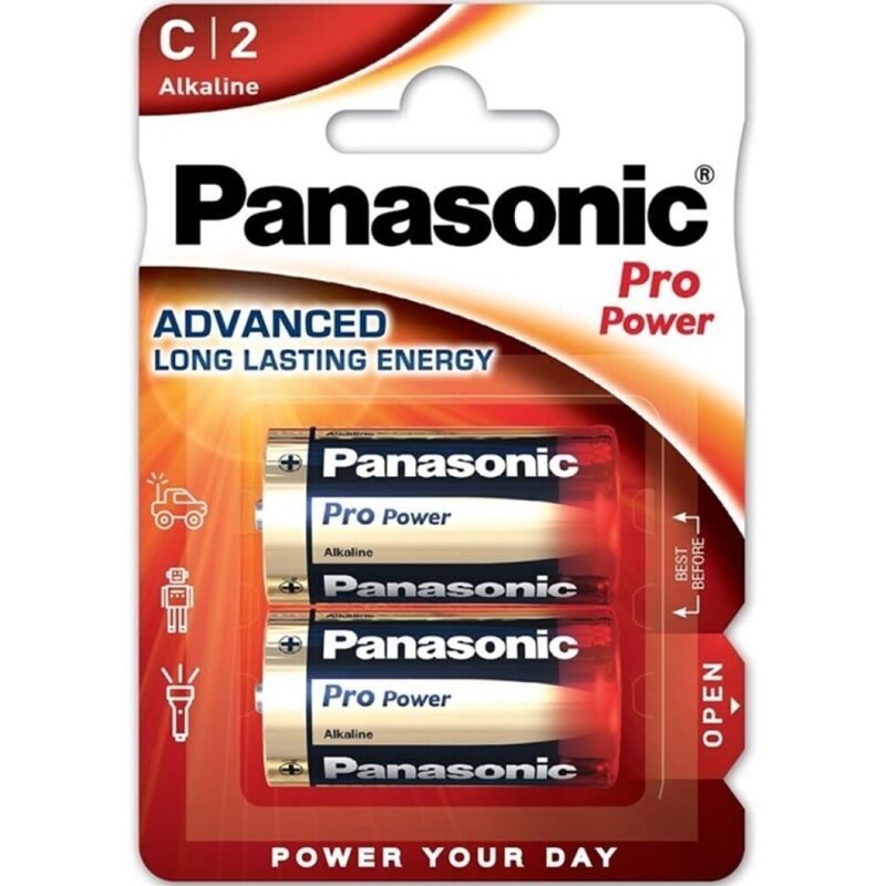 Blister com 2 pilhas alcalinas Panasonic Pro Power C LR14