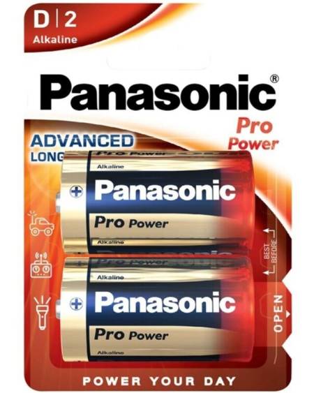 Blister com 2 pilhas alcalinas Panasonic Pro Power D LR20