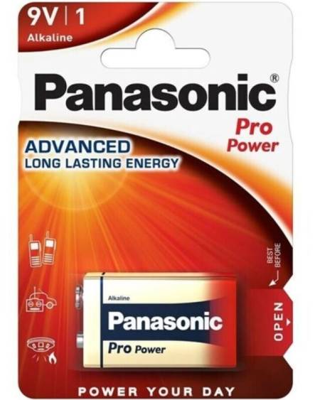 Pilha alcalina PANASONIC Pro Power de 9 V LR61, blister com 1 unidade