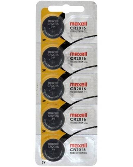 Blister MAXELL com 5 pilhas botão de lítio CR2016 de 3 V