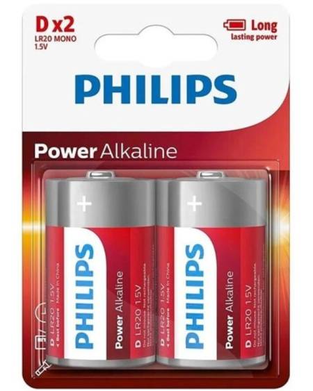PHILIPS - POWER ALKALINE PILA D LR20 BLISTER*2
