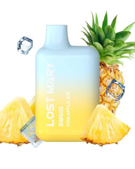Vape descartável LOST MARY BM600 com sabor a ananás gelado e 2% de nicotina