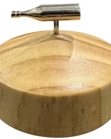 Jogo da garrafa KHEPER GAMES com garrafa metálica e base giratória de madeira
