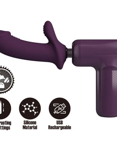 Massageador erótico PRETTY LOVE DJ Scholar roxo com cabeça de silicone substituível