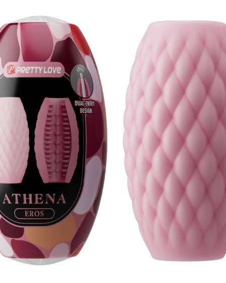 Masturbador masculino PRETTY LOVE Athena Eros, compacto, com dupla entrada e textura interna