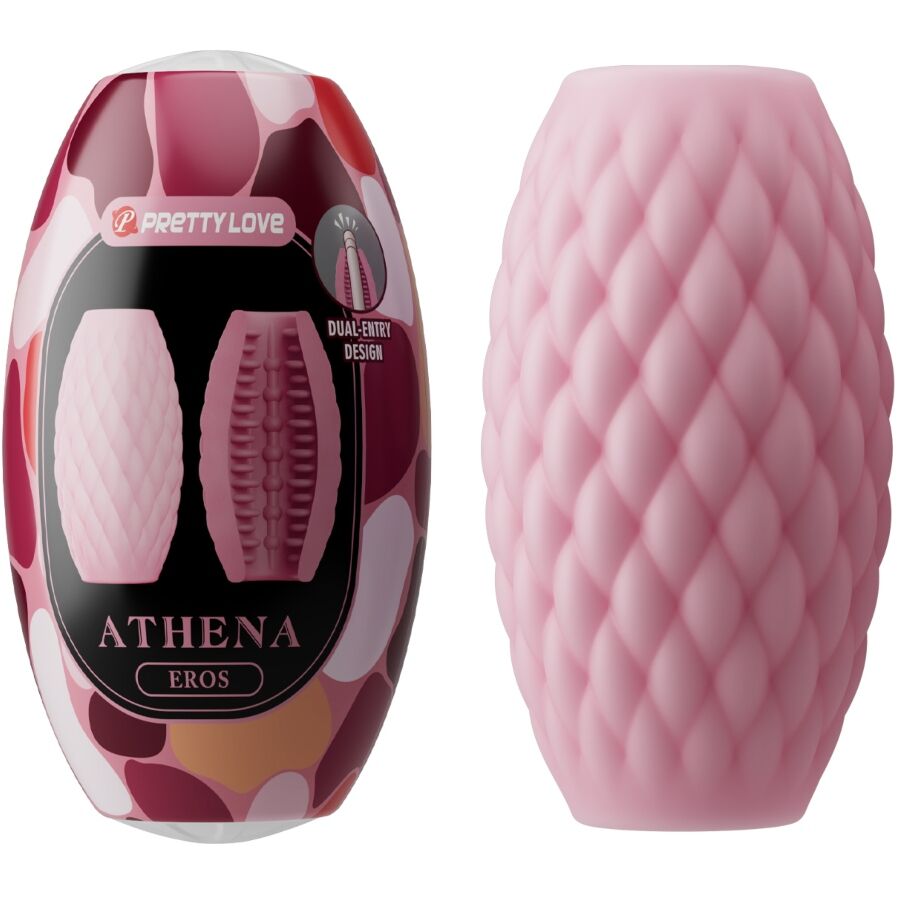 Masturbador masculino PRETTY LOVE Athena Eros, compacto, com dupla entrada e textura interna