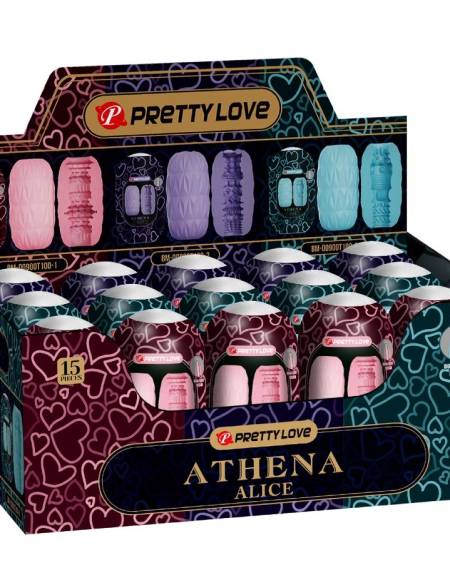Masturbador masculino Athena da PRETTY LOVE em TPR, com textura ondulada e estojo rígido