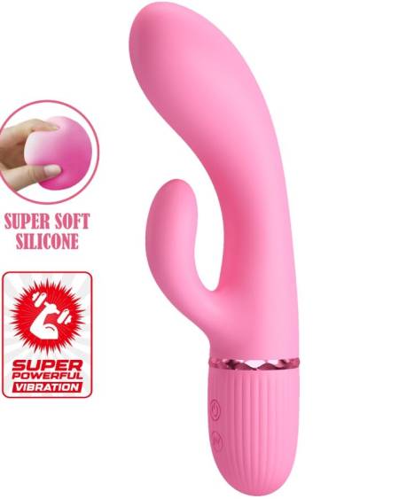 Vibrador coelho PRETTY LOVE Marski rosa, com estimulador de clítoris e cabeça curvada para o ponto G