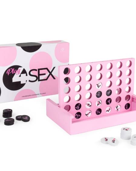 Jogo de madeira SECRETPLAY Play4Sex com peças brancas e pretas e tabuleiro desmontável