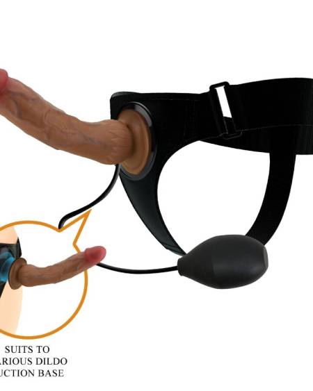 Cueca-arnês universal PRETTY LOVE Kyton castanha com dildo de 19 cm