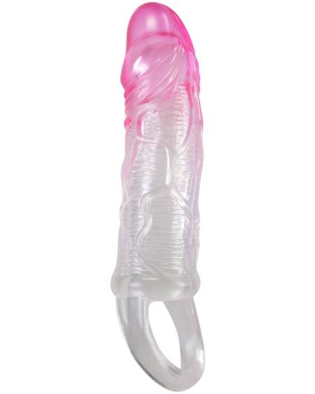 Capa peniana realista Pretty Love Odes rosa, com anel na base