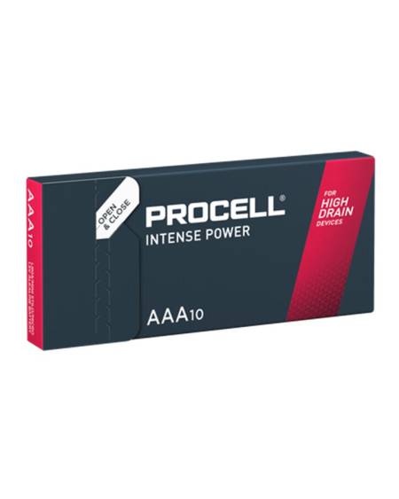 Caixa com 10 pilhas alcalinas PROCELL Intense Power AAA LR03 de 1,5 V