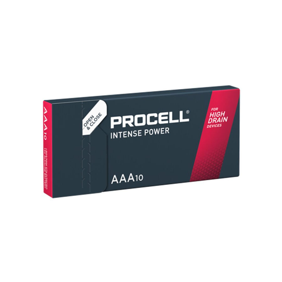 Caixa com 10 pilhas alcalinas PROCELL Intense Power AAA LR03 de 1,5 V