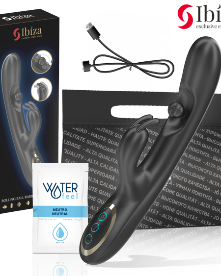 Vibrador coelho IBIZA TECHNOLOGY com esfera móvel, três motores e carregamento USB