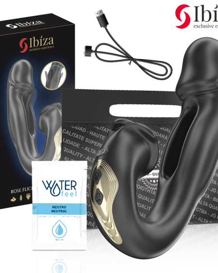 Vibrador Rose IBIZA TECHNOLOGY com efeito oscilante e estimulador do clítoris