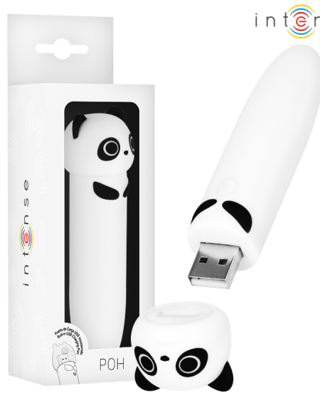 Bala vibradora INTENSE POH em forma de panda, recarregável por USB